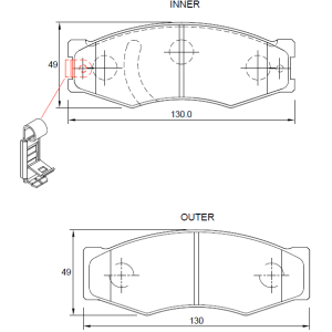 Opel Rekord 200i 2SE 4 Cyl Eng 1988-1995 Front Brake Pads